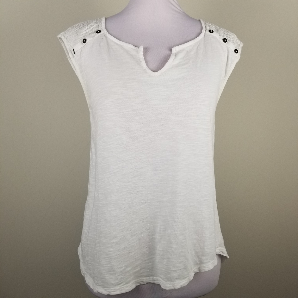 Lucky Brand White Slub Knit Top-S